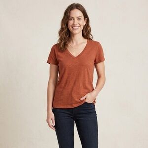 Madewell Rust V-Neck Short Sleeve Tee